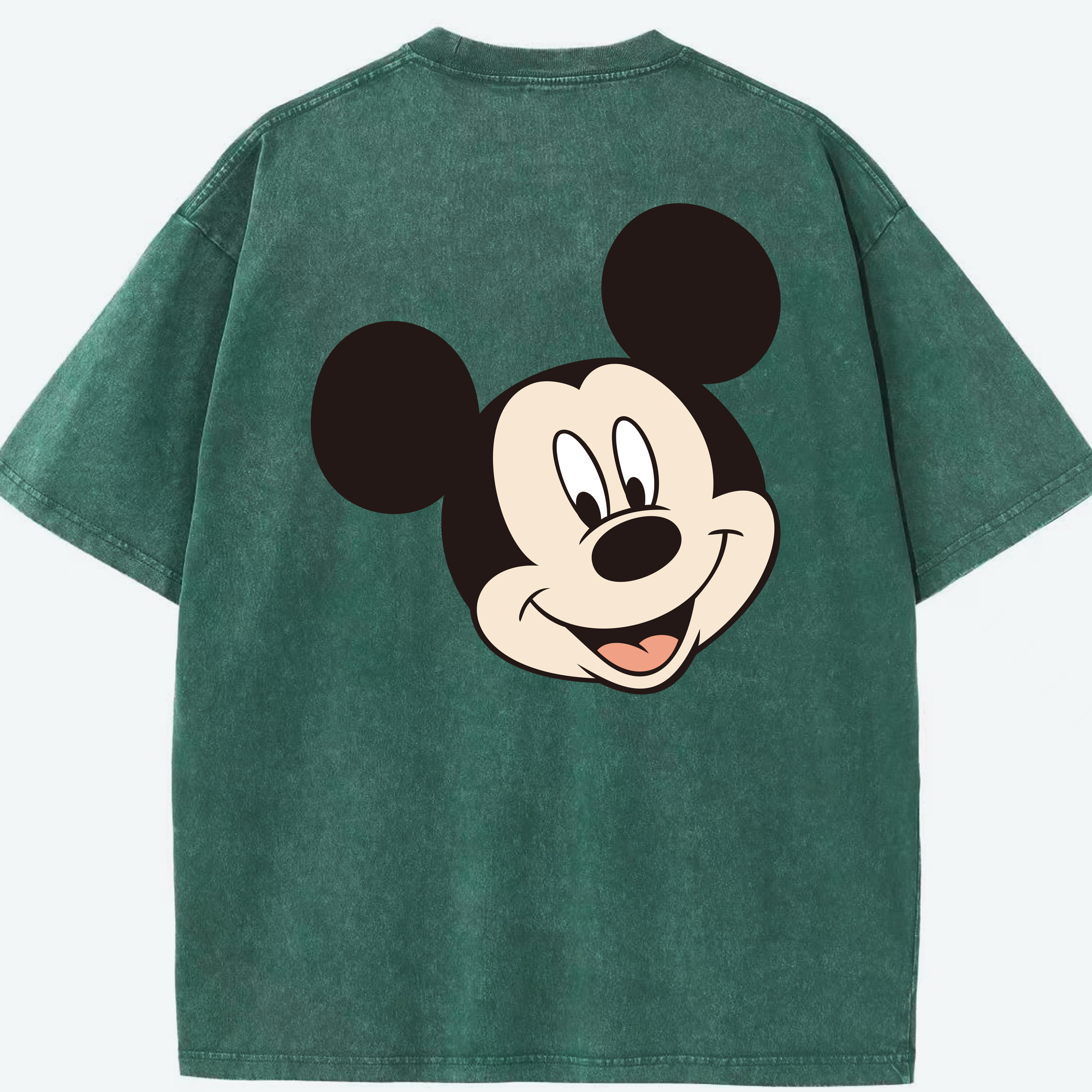 （画像用） ミッキーマウス Mickey Mouse 綿100% ヴィンテージ風 半袖Tシャツ（背面プリント）
